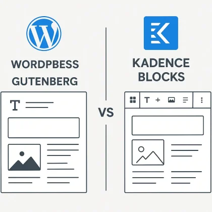 Visual comparison diagram between Gutenberg and Kadence Blocks