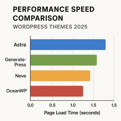 Performance and speed chart for WordPress themes in 2025

