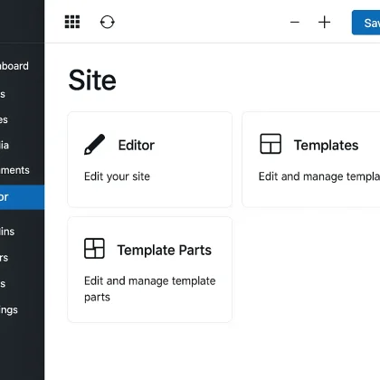 Modern interface of the WordPress Full Site Editor

